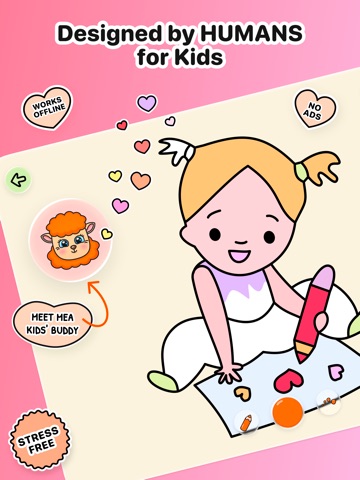 AI-Free Kids Coloring • Mea iPad screenshot