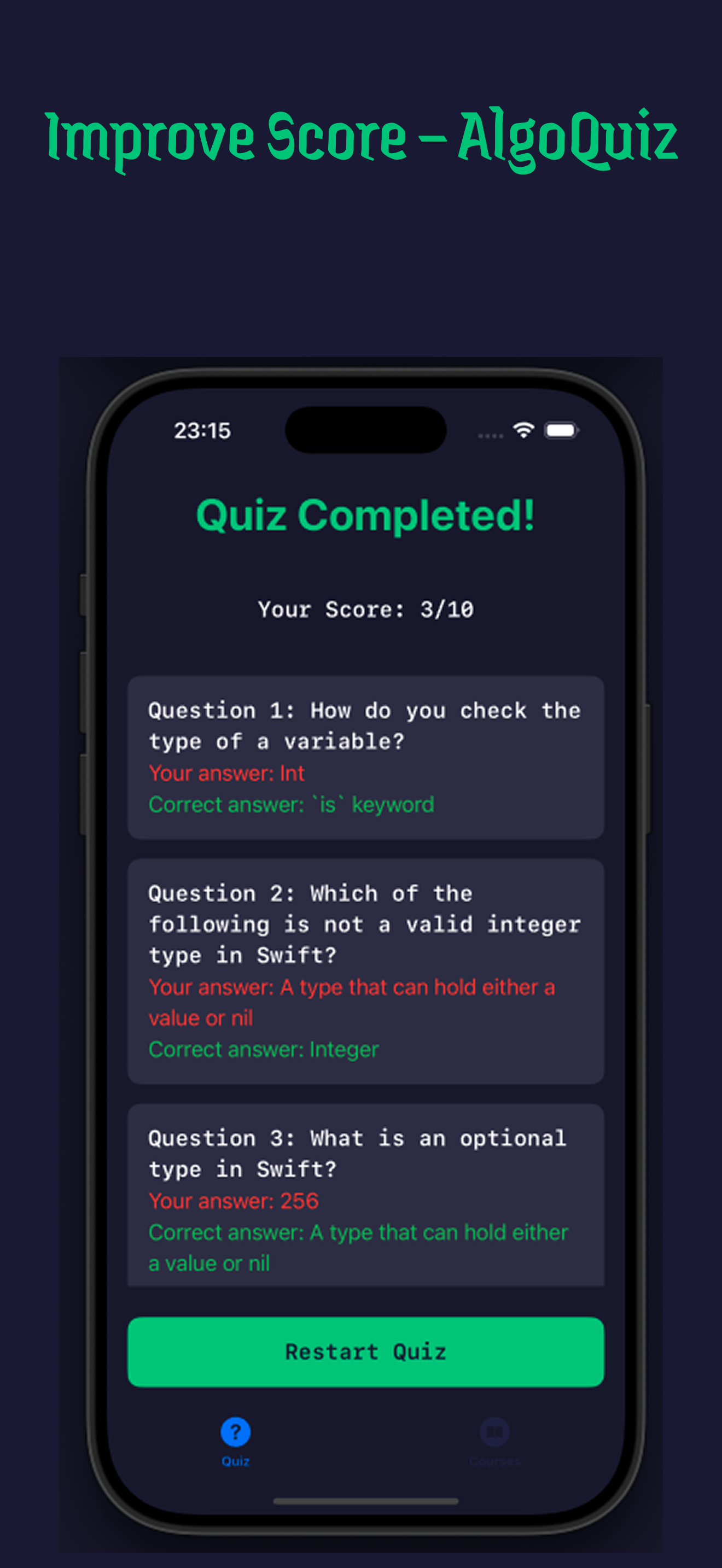 AlgoQuiz screenshot 3