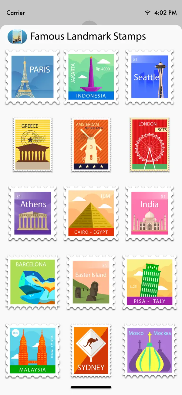 Screenshot #2 pour Famous Landmark Stamp Stickers