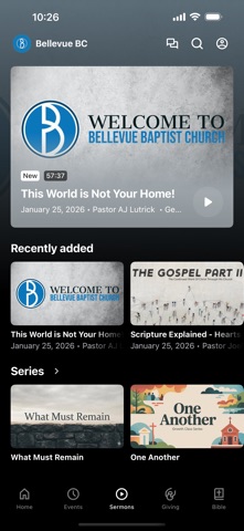 Bellevue Baptist iPhone screenshot