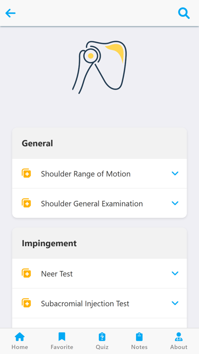 Orthopedic Examination Screenshot