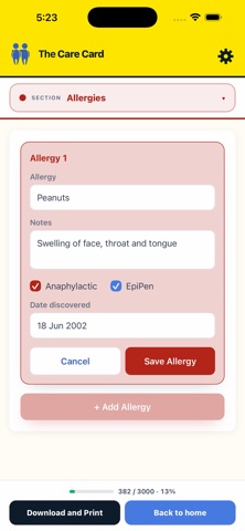 The Care Card Screenshot 3 of 7