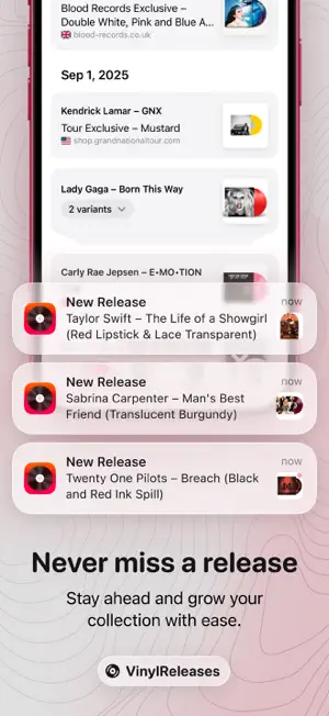 VinylReleases: New Drop Alerts screenshot 1