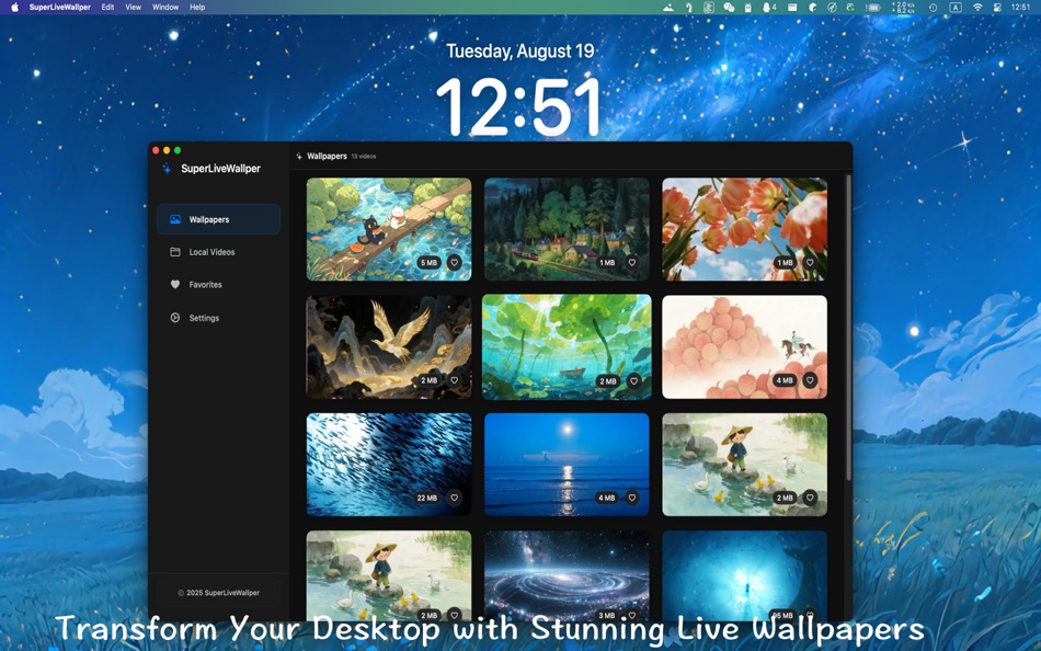 #1. SuperLiveWallper (macOS) By: 亚兰 郑