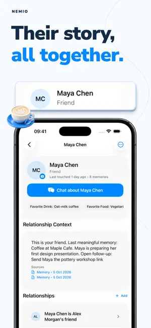 Nemio: Personal CRM, Memory Ai screenshot 2