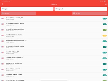 Last Earthquakes iPad screenshot 2