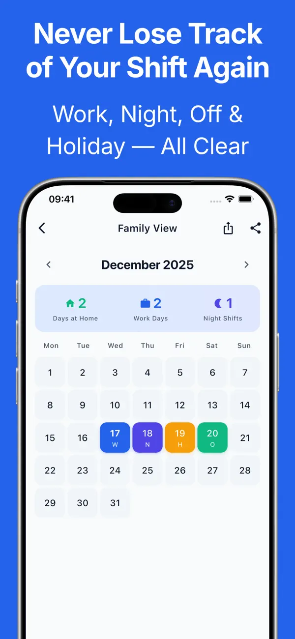 Shift Work Calendar - Planner Screenshot 1