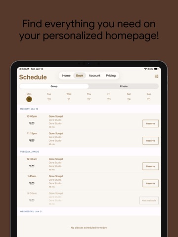Qore Studio iPad screenshot