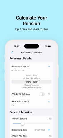 Military Retirement Calculator screenshot