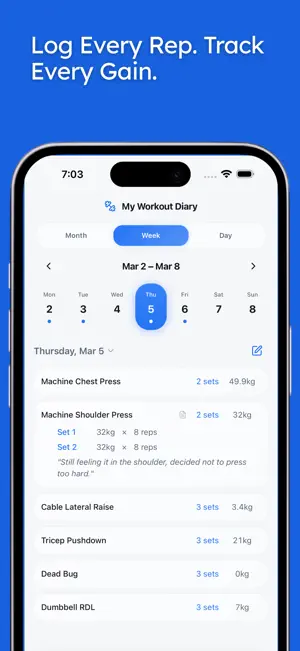 My Workout Diary - Gym Tracker screenshot 1