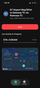 TriLive: Real-Time Transit App screenshot