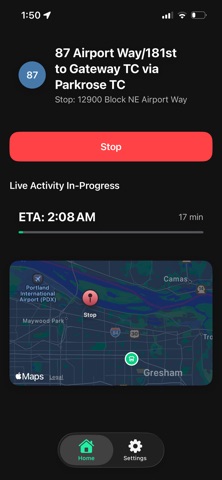 TriLive: Real-Time Transit App iPhone screenshot