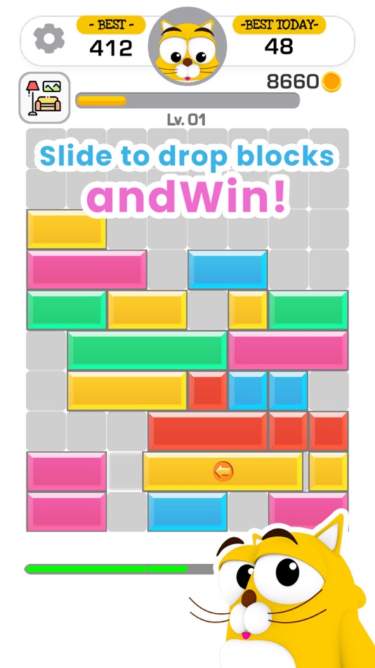 #3. Cool Cat's Block Slide (iOS) 由: Volkan Kutlubay