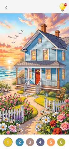 Cabin & House Paint by Numbers iPhone screenshot