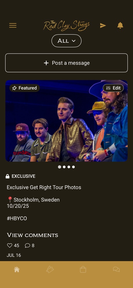 The Red Clay Strays App Store screenshot 2, no headline. Badge.