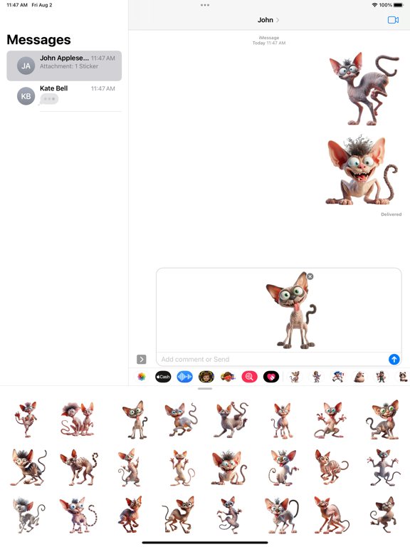 Screenshot #6 pour Goofy Devon Rex Cat Stickers