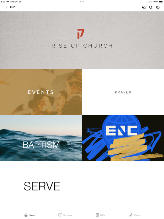 Rise Up Church iPad screenshot 1 - Education app