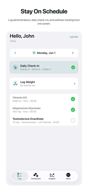 Riptide: Peptide/TRT Tracker screenshot 2