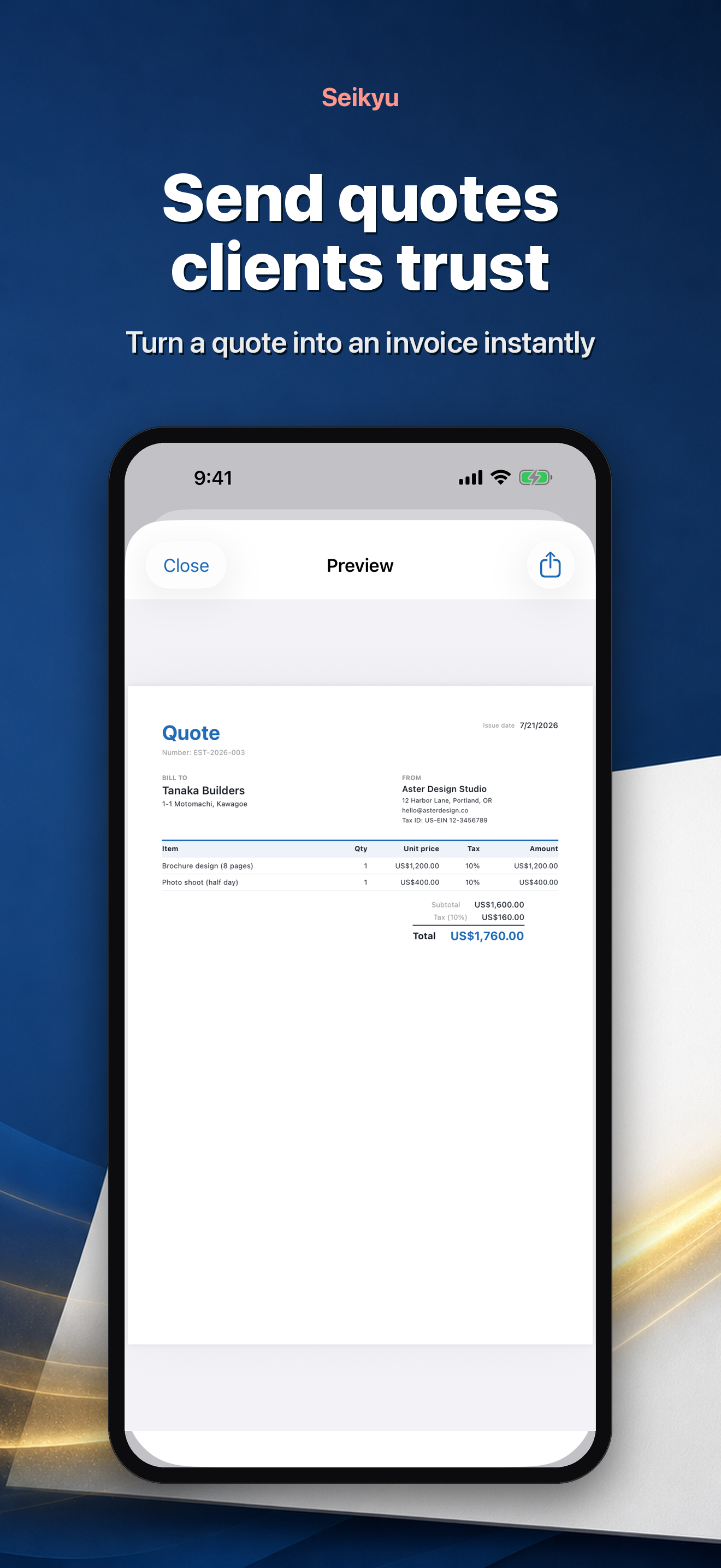 Seikyu: Invoice & Quote Maker screenshot 4