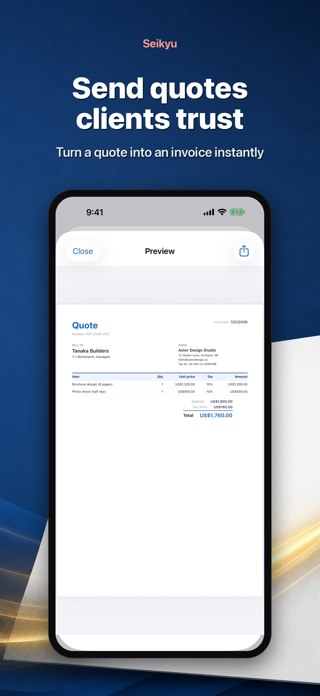 Seikyu: Invoice & Quote Maker Screenshot 4 of 10