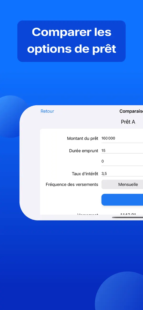 Screenshot #2 pour Simulation Crédit, Calcul Prêt