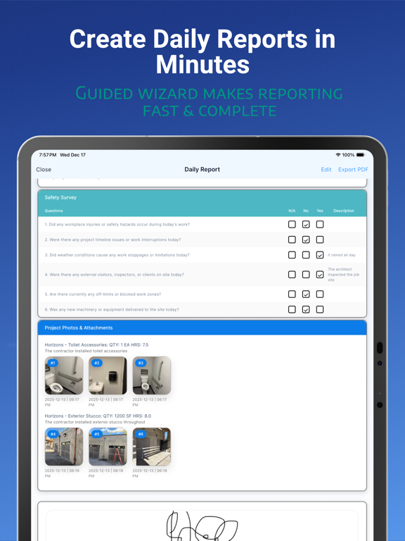 Daily Reports: DailyReportr+ app screenshot