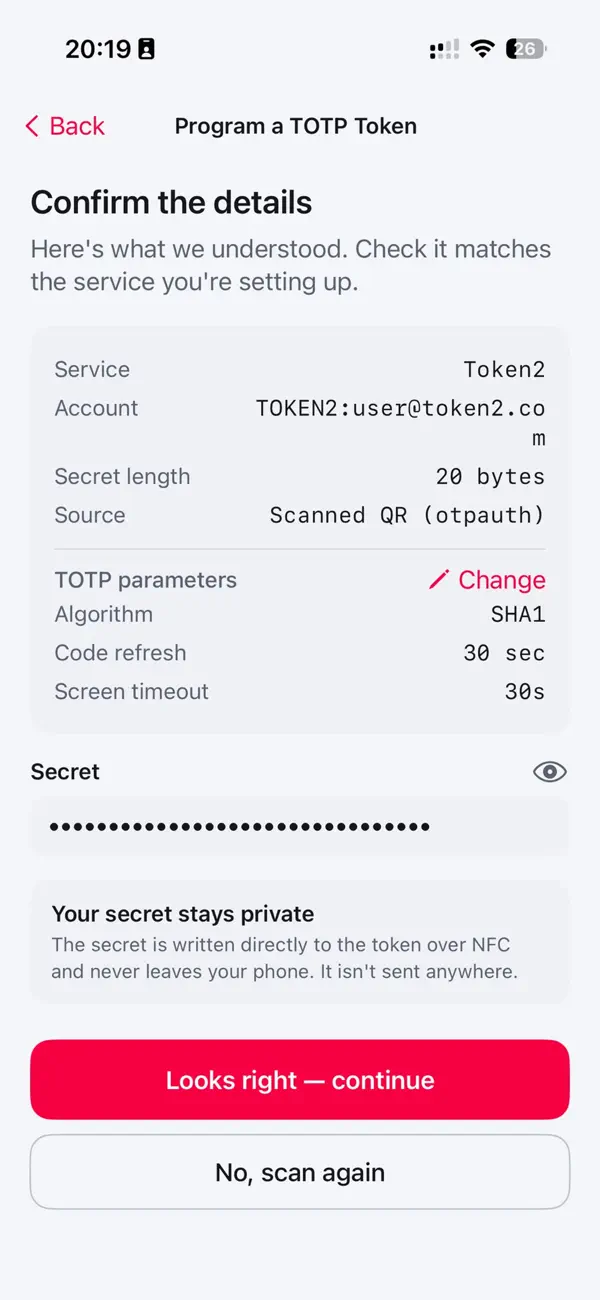 Screenshot #3 pour TOKEN2 NFC Burner