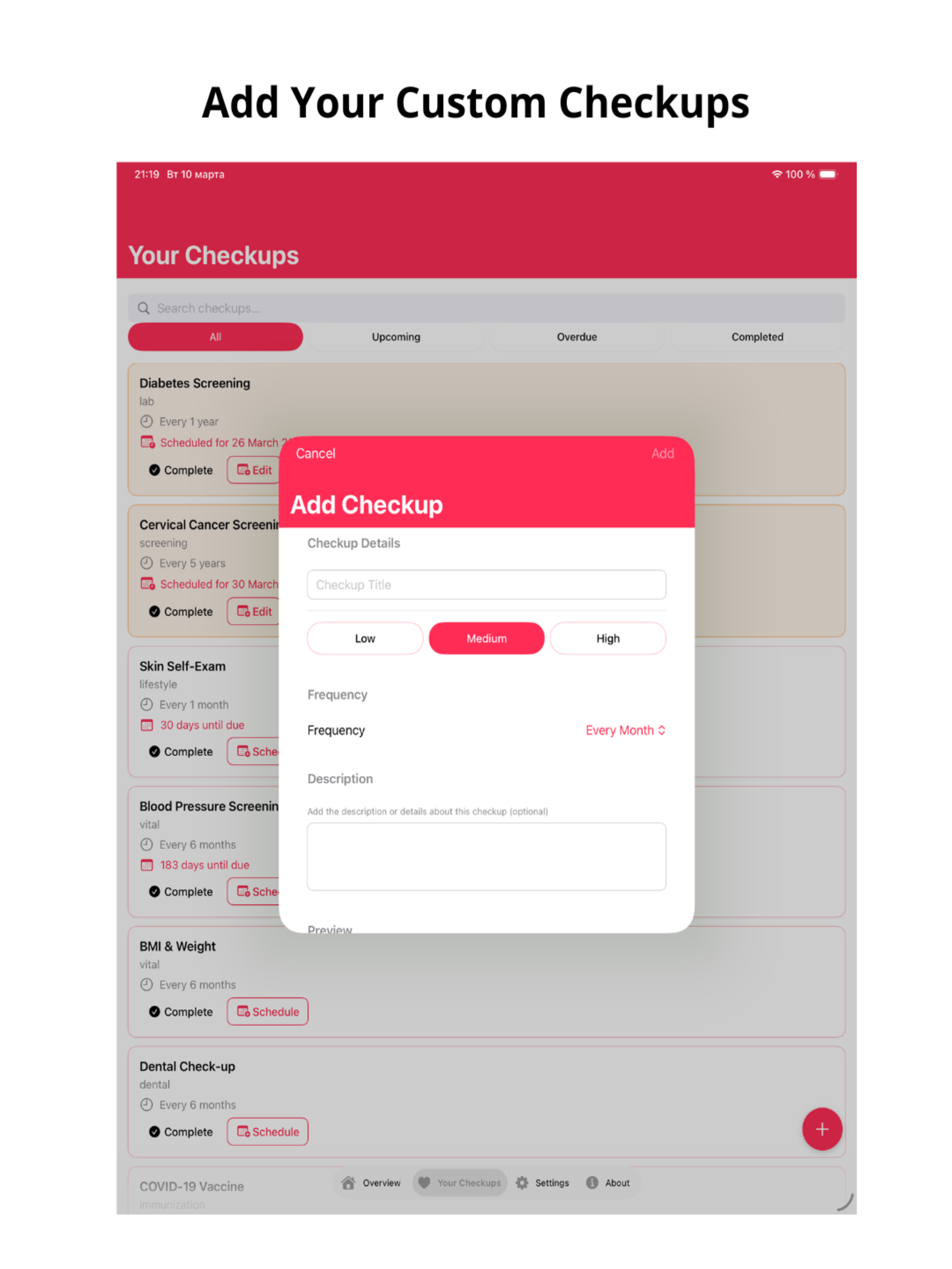 Ona: Health Checkup Tracker