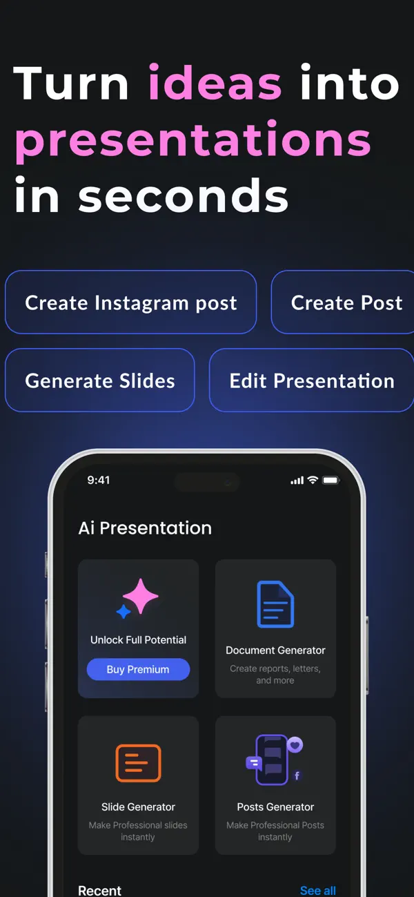 Screenshot #1 pour AI Presentation Maker – Slides