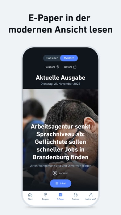 MAZ - Nachrichten und Podcast Screenshot