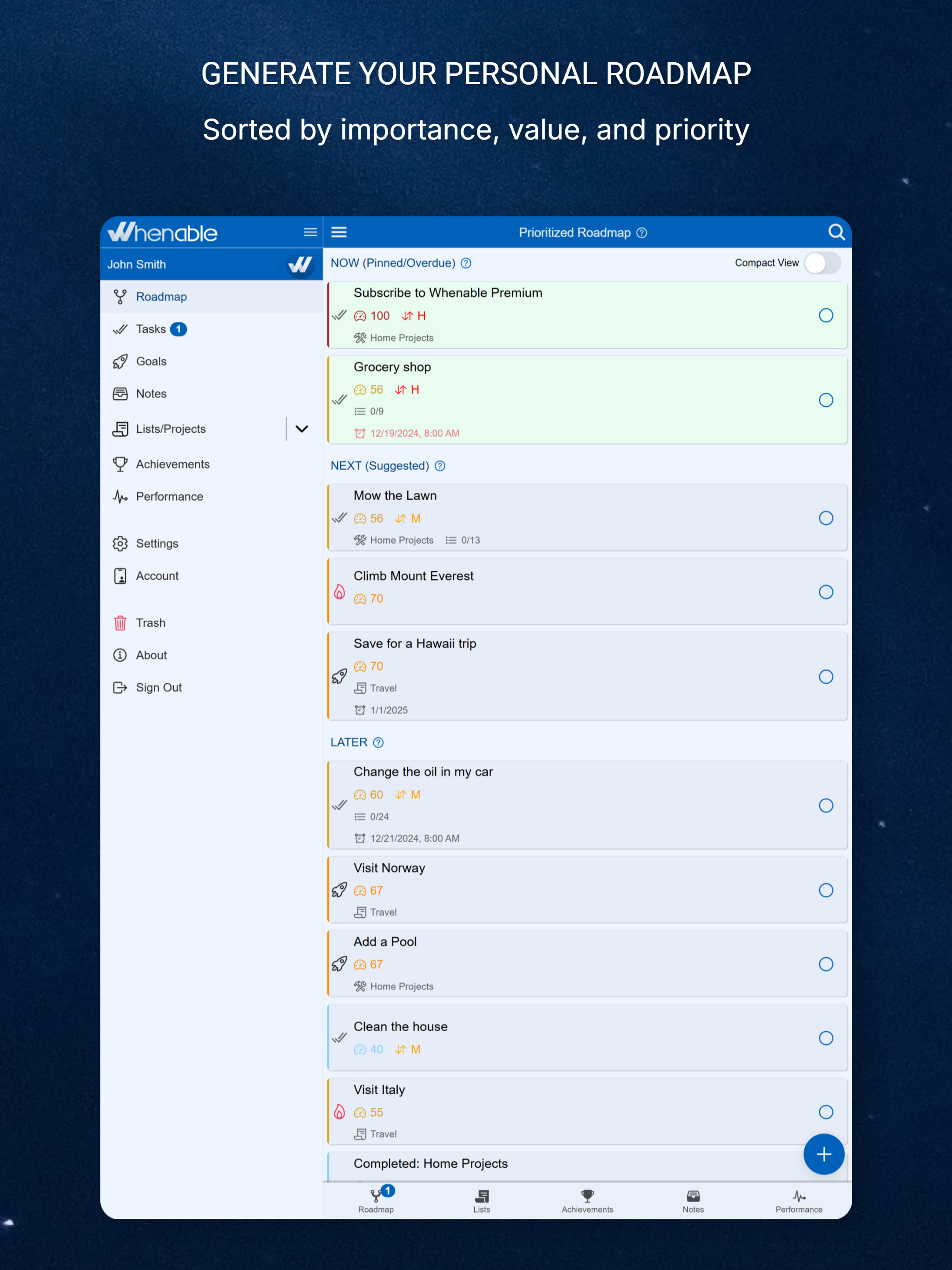 Whenable: Roadmap Your Life