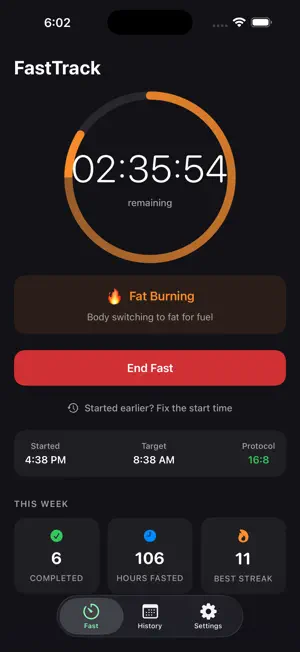 FastTrack Fasting Tracker screenshot 1