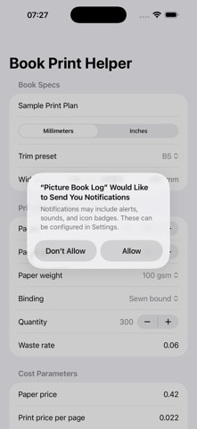 Book Print & Spine Calc2026 screenshot