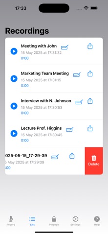 Secure Voice Recorder screenshot