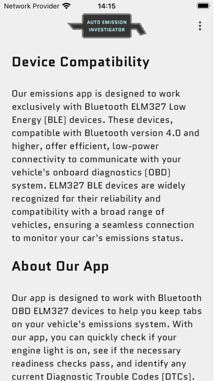 Auto Emission Investigator