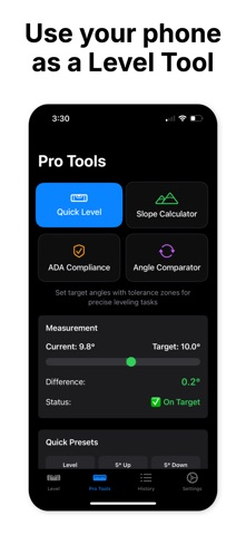Level Tool - Angle Measure iPhone screenshot