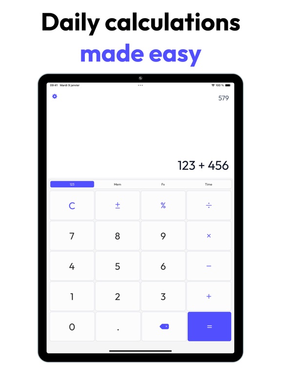 X123 Calculator with memory iPad screenshot 1 - Utilities app