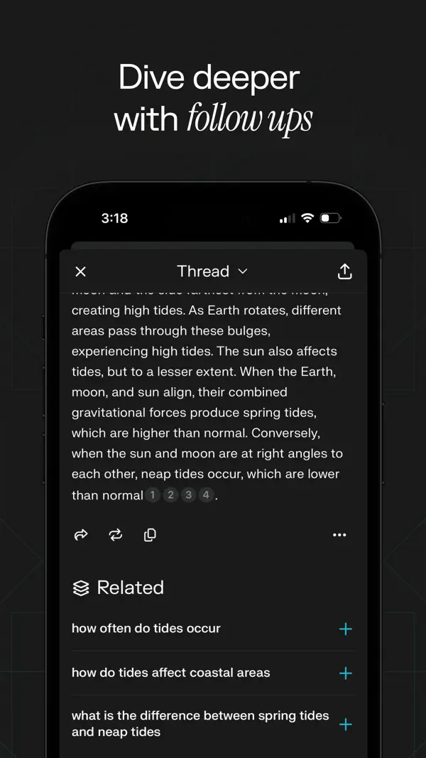 Perplexity: Ask Anything iPhone App Screenshot 6 – Produktivität