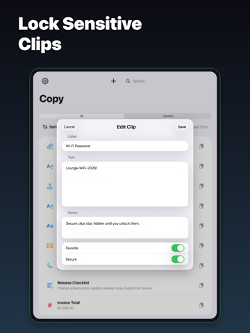 Copy Paste Clipboard Pro iPad screenshot