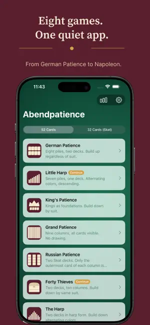 Abendpatience screenshot 2