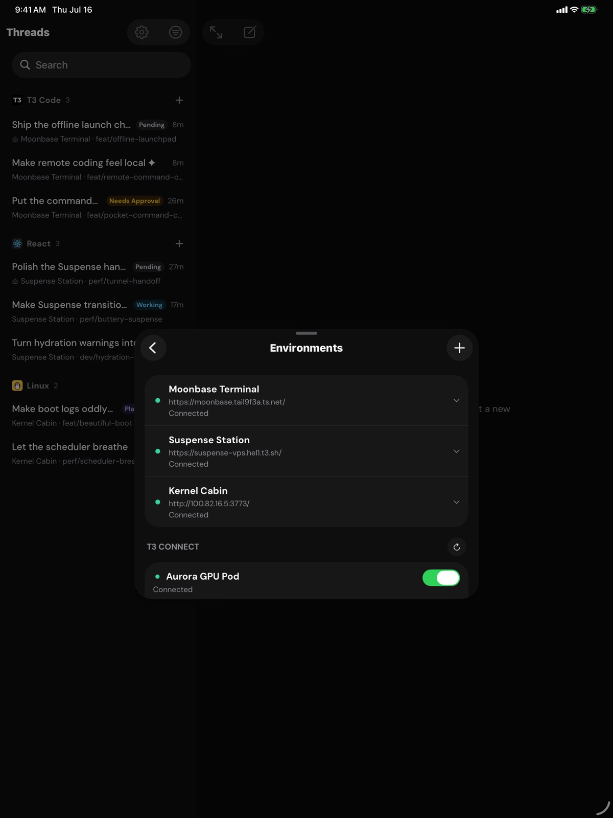 T3 Code - Remote Claude & more ipad screenshot 2