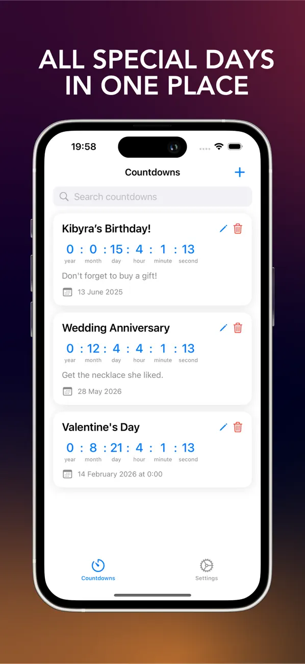 #1. Countdown: Events & Timer (iOS) Ved: Ugur Kadir Karahan