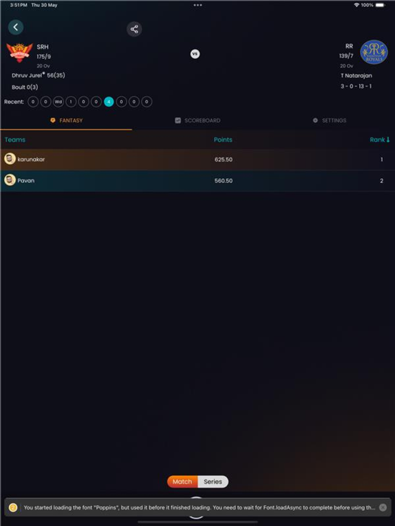 Dragoz Sports: Fantasy Cricket iPad screenshot 4 - Sports app