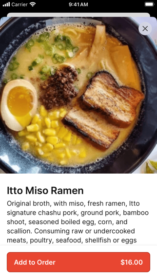 Itto Ramen Bar Tapas iPhone screenshot 3 - Food & Drink app