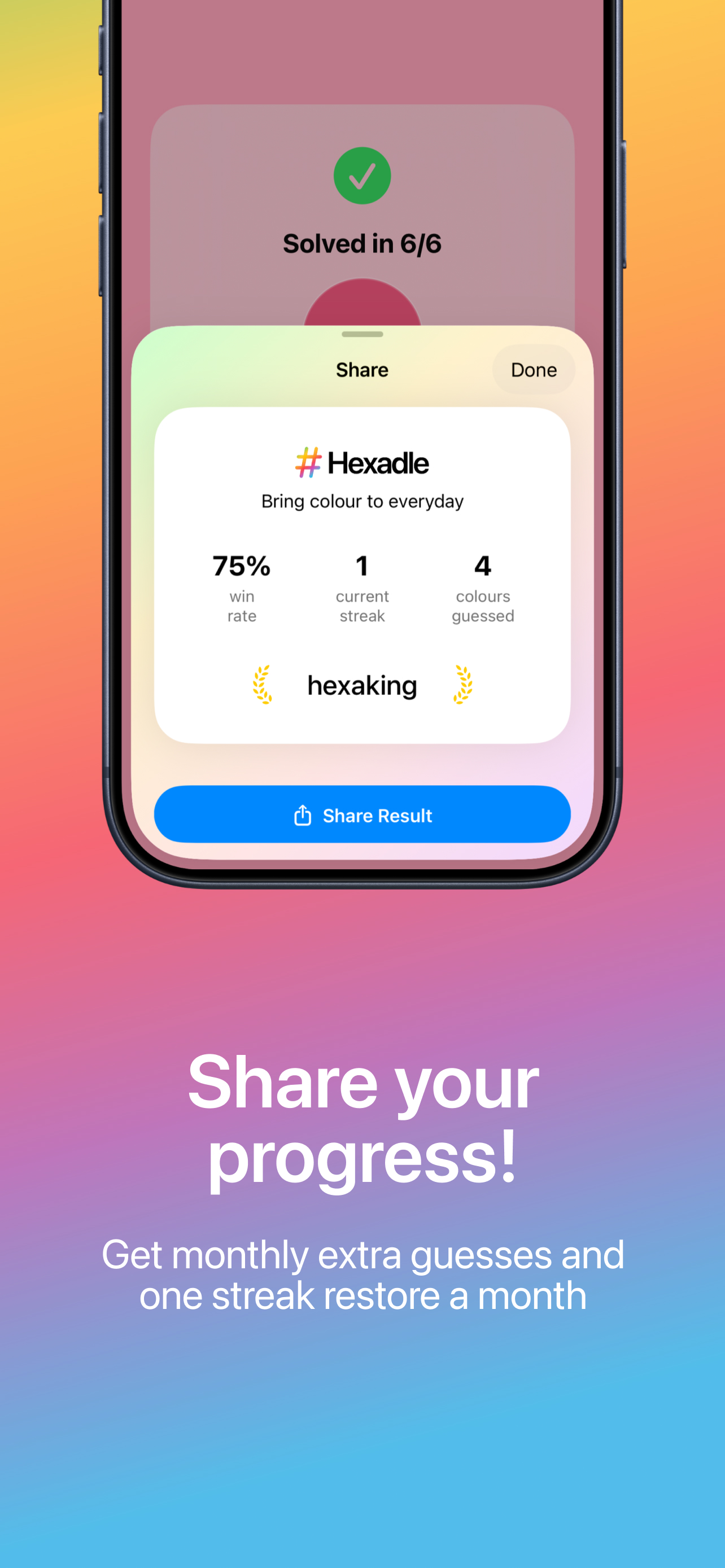Hexadle: Daily Color Puzzle screenshot 4