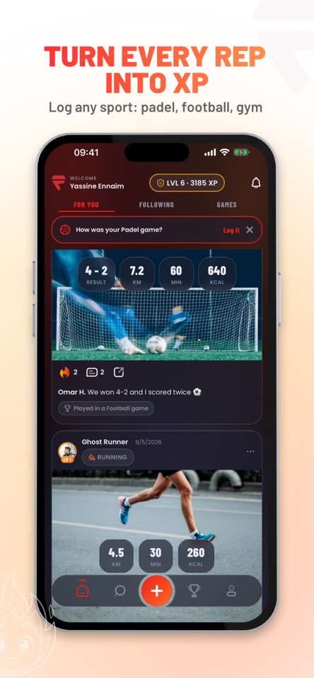 Fouz: Sports Streaks & XP screenshot 1