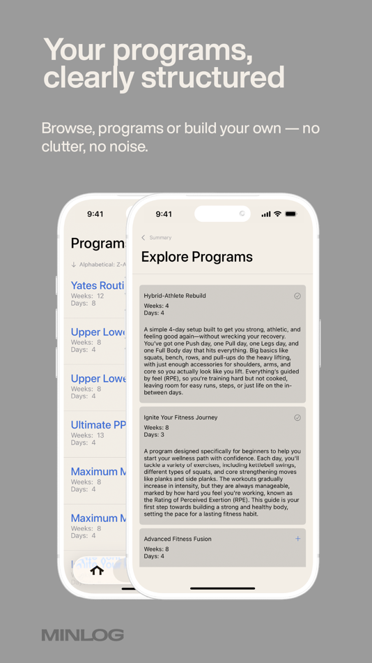 #2. Minlog: Workout Tracker (iOS) By: Null&Void, LLC.