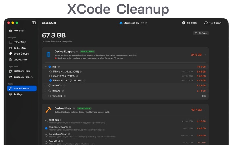 SpaceDust - Disk Cleaner iPhone screenshot