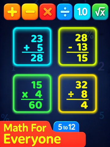 Math Games for Kids: + - x ÷ iPad screenshot