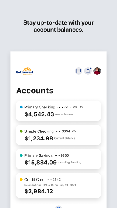 Goldenwest Mobile Banking Screenshot 3 of 5